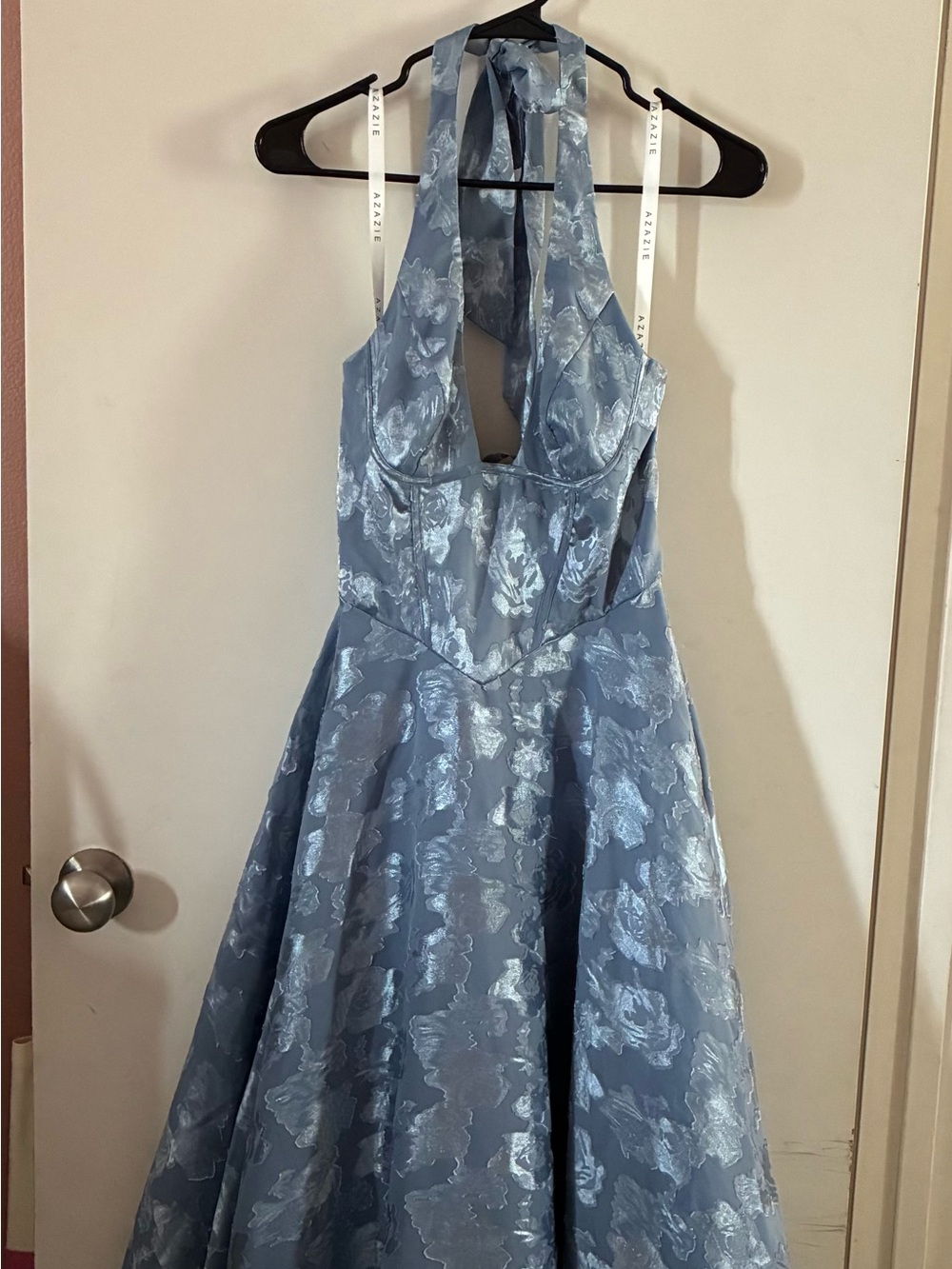 Azazie Blue Halter Dress